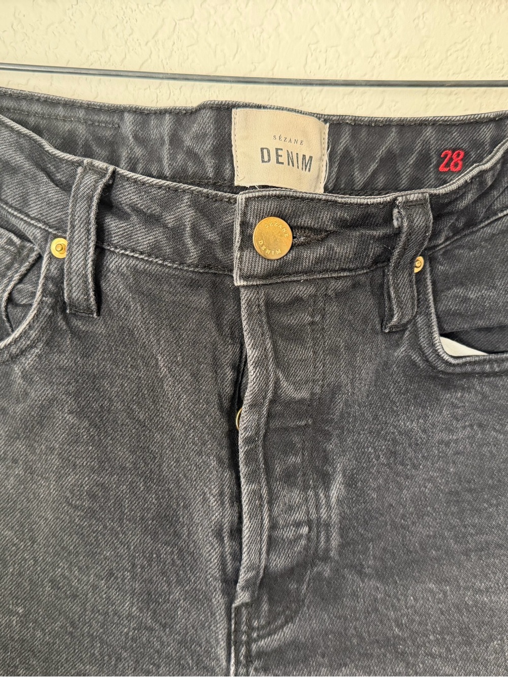 Sezane Le Brut Straight Jeans In Black Size 28 - Picture 6 of 10